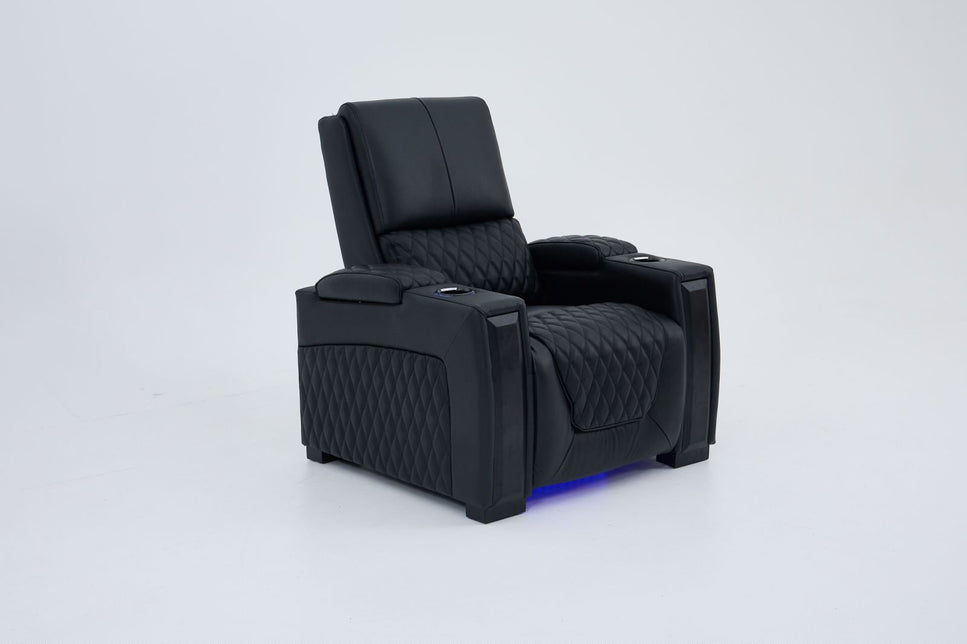 Alexandra Home Theatre Single Electric Recliner Black