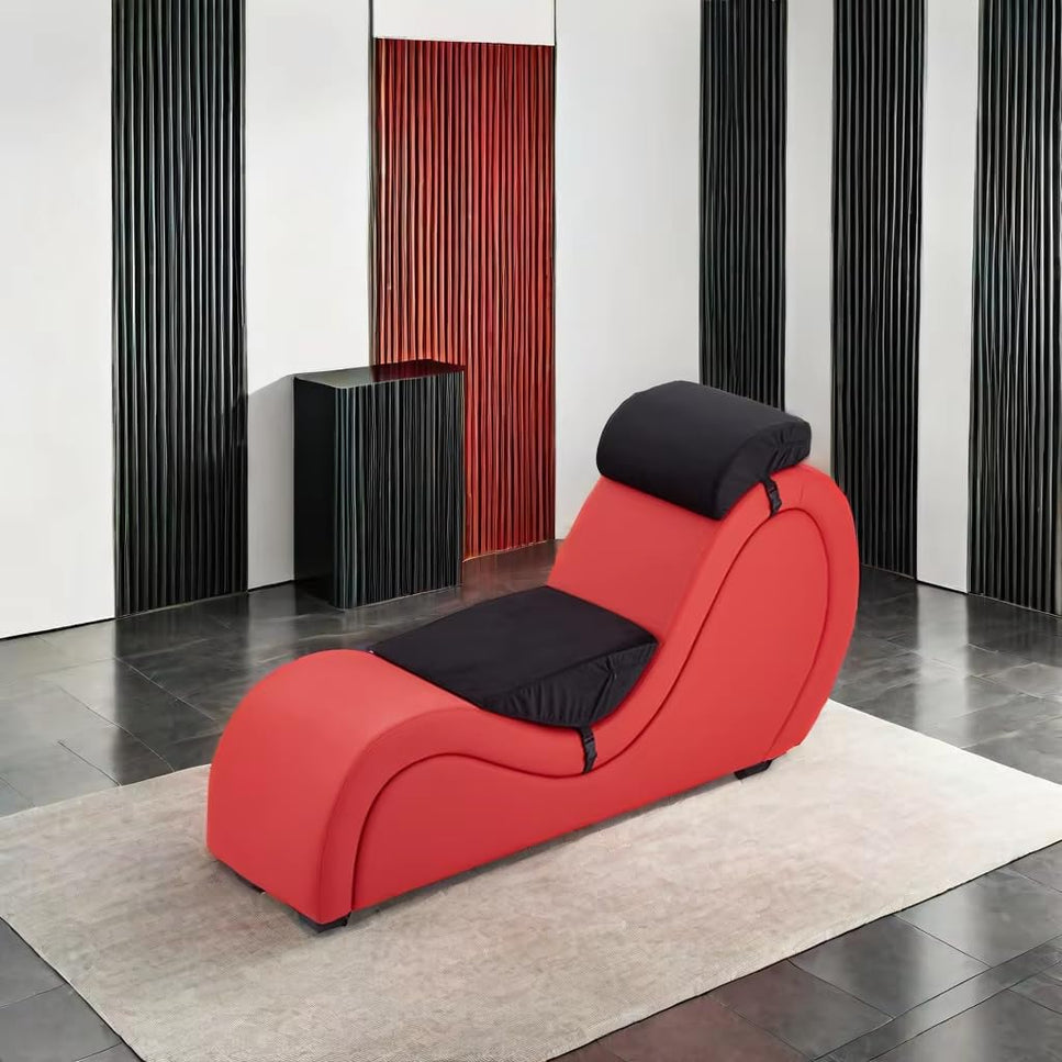 Kama Plus Red Tantra Chaise with Pillows