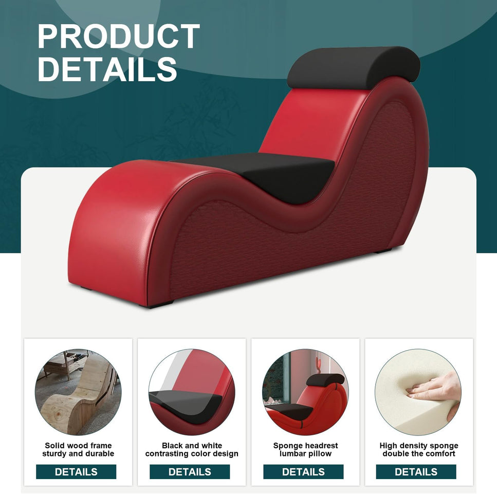 Kama Plus Red Tantra Chaise with Pillows
