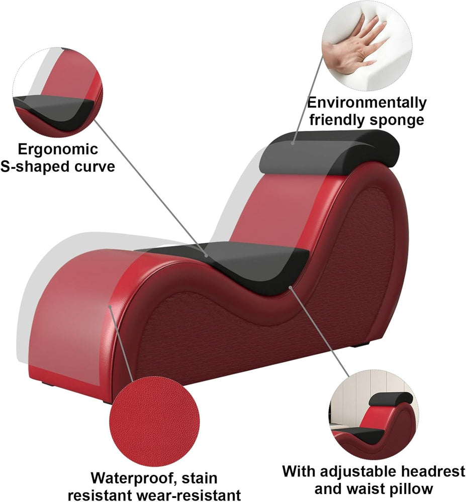 Kama Plus Red Tantra Chaise with Pillows