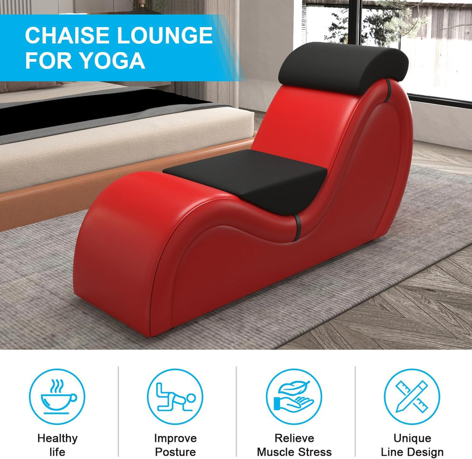Kama Plus Red Tantra Chaise with Pillows