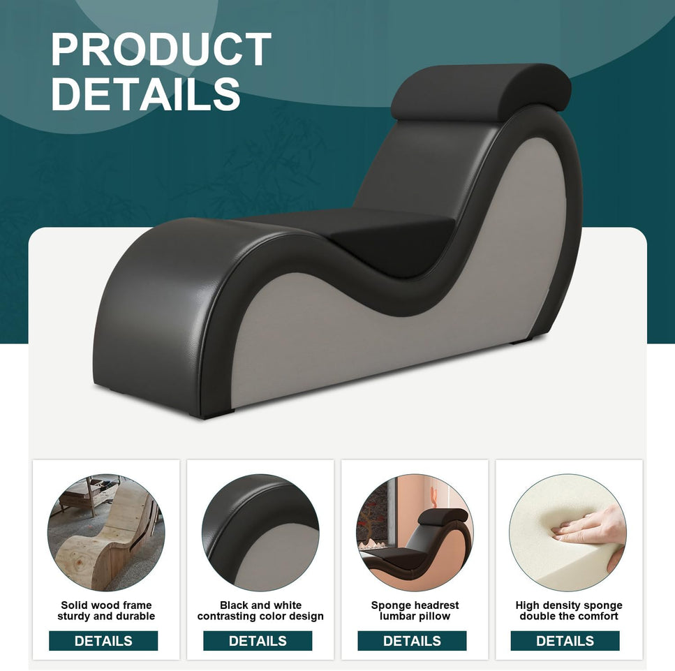 Kama Plus Black&White Tantra Chaise with Pillows